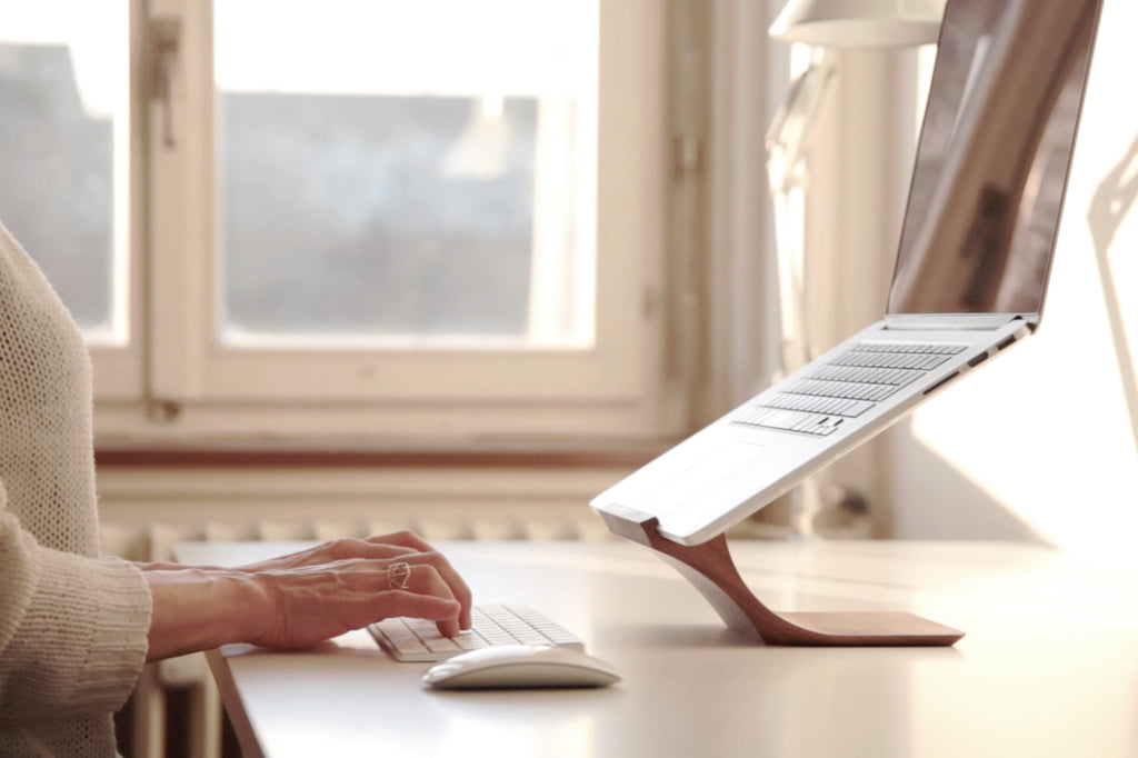 An Ergonomic Workplace with a Laptop Stand
