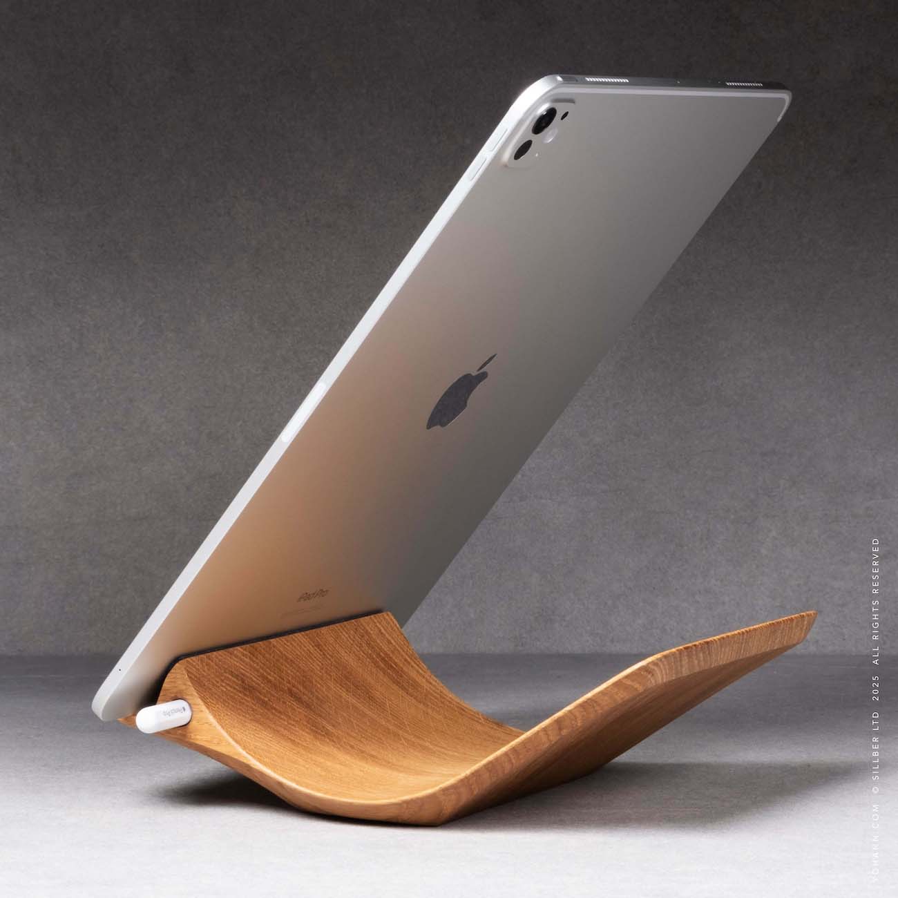 iPad Stand with Apple Pencil Holder Wood – YOHANN