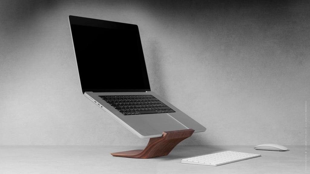 Macbook Stand Wood Walnut Yohann