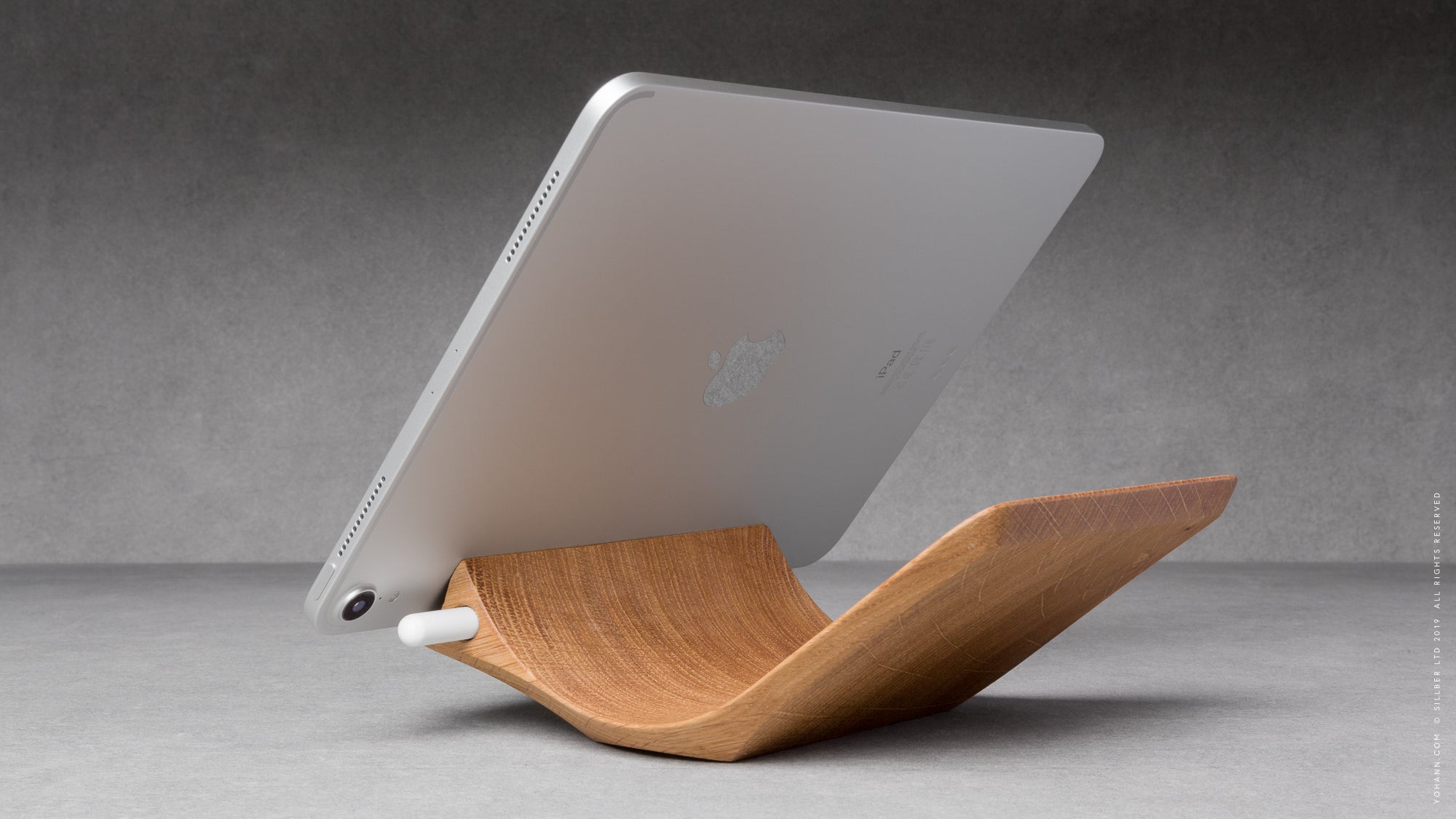 iPad Pro Stand with Apple Pencil Holder Wood